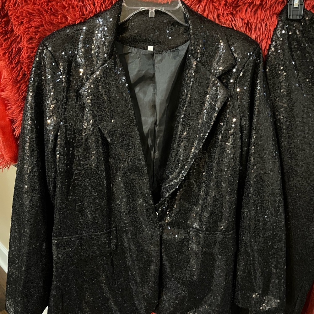 Black sequin ladies suit